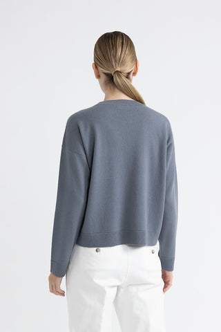 Plain knit wool, silk and cashmere sweater  