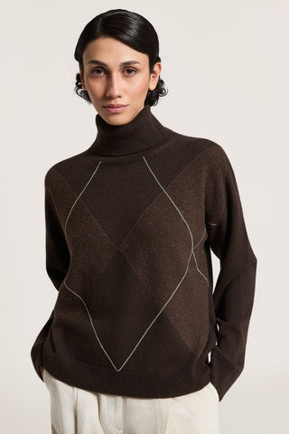 Maglia in lana, seta, viscosa, cashmere e lamé