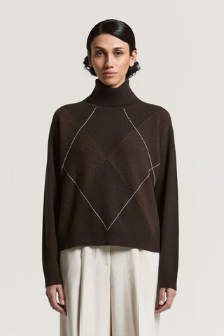 Maglia in lana, seta, viscosa, cashmere e lamé