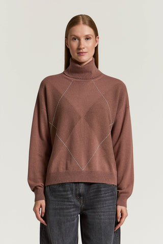 Maglia in lana, seta, viscosa, cashmere e lamé