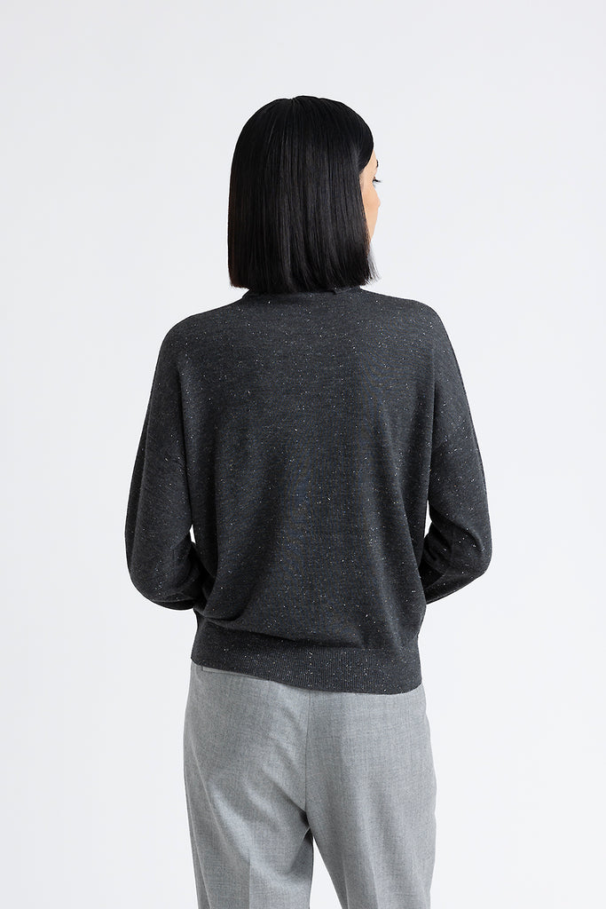 Wool, viscose and lurex high neck sweater  