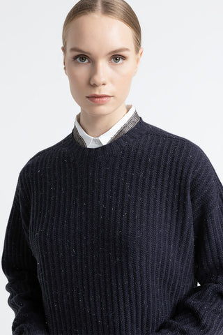 Wool, silk, cashmere and lurex sweater  