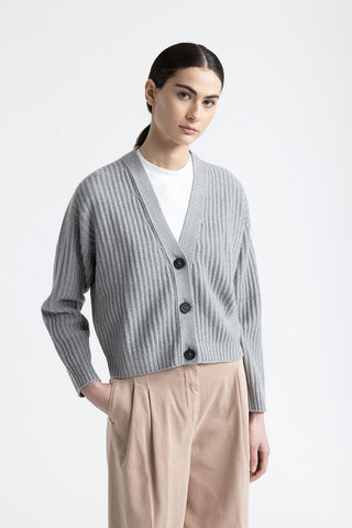 Wool, silk, cashmere and lurex cardigan  