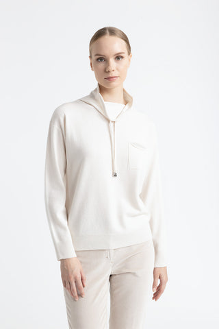 Wool, silk and cashmere hooded sweater  