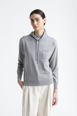 Wool, silk and cashmere hooded sweater  