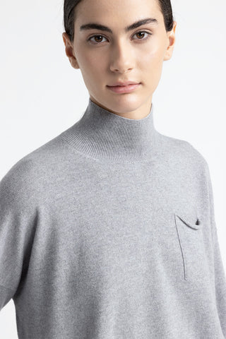 Wool, silk and cashmere turtleneck sweater  