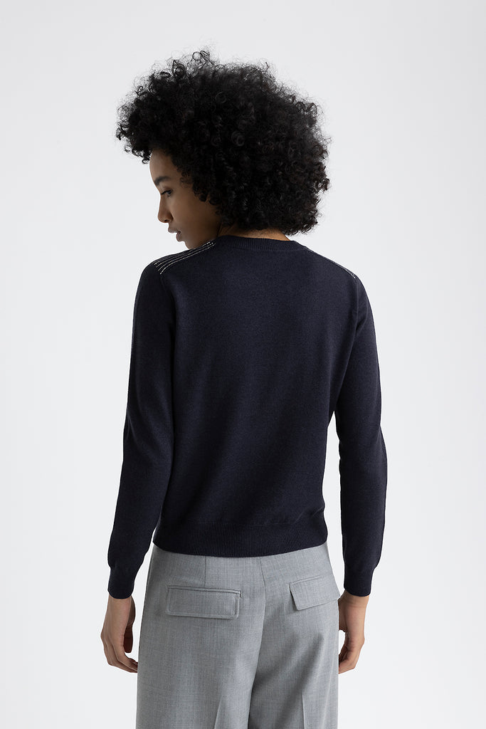 Wool, silk and cashmere sweater  