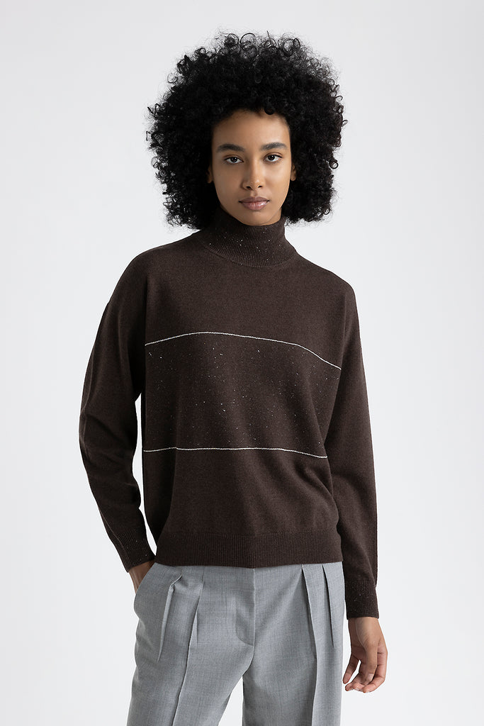 Wool, silk, cashmere and lurex sweater  