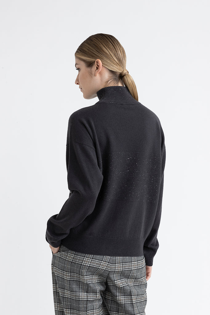 Wool, silk, cashmere and lurex sweater  