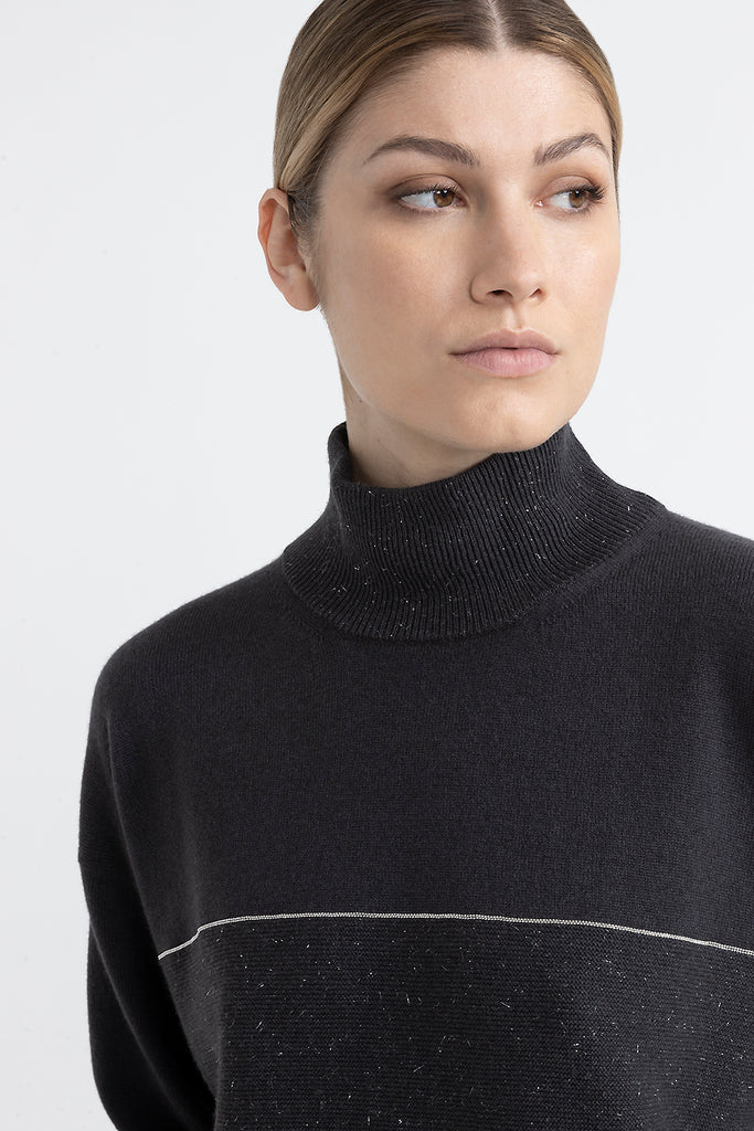 Wool, silk, cashmere and lurex sweater  