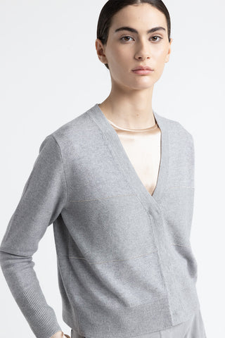 Wool, silk, cashmere and lurex cardigan  