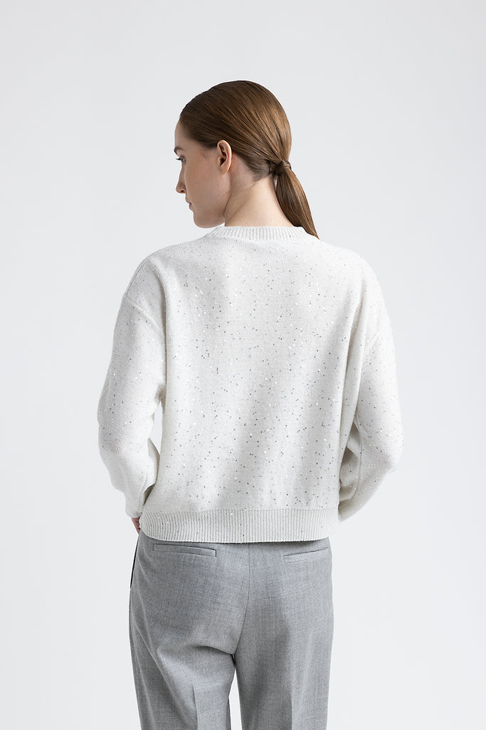 Wool, cashmere lurex and sequins sweater  