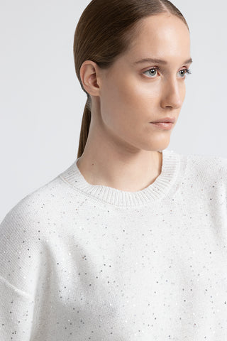 Wool, cashmere lurex and sequins sweater  