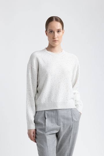 Wool, cashmere lurex and sequins sweater  