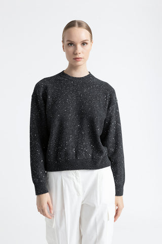 Wool, cashmere lurex and sequins sweater  