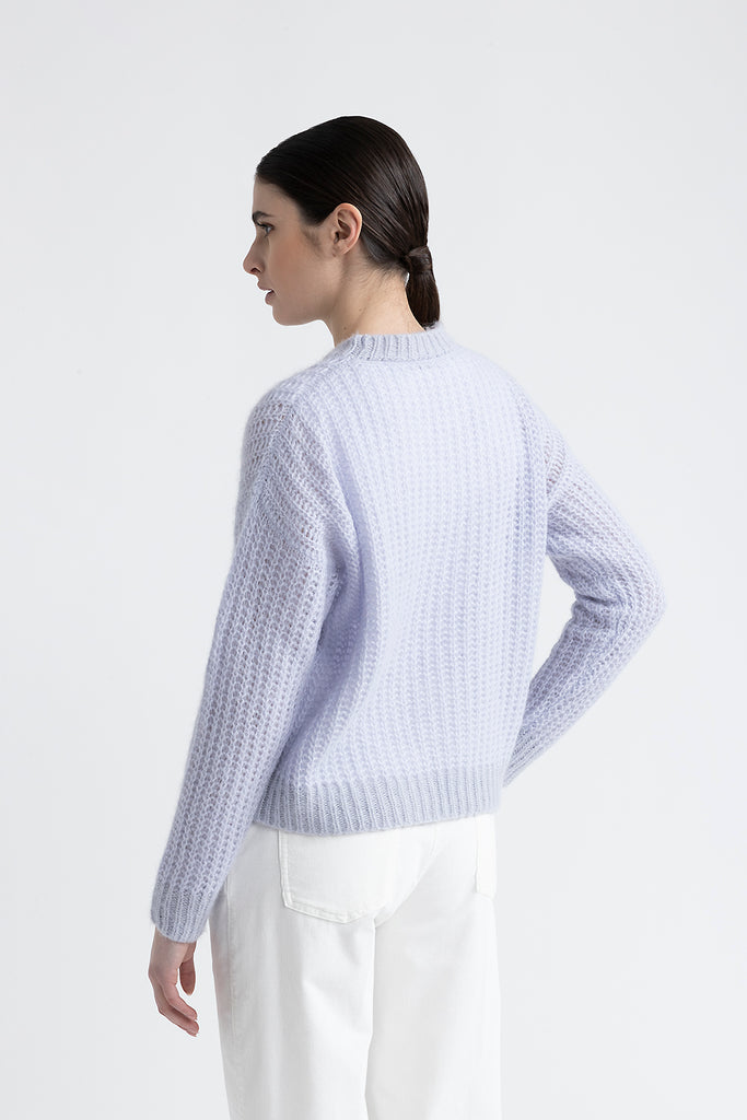 Alpaca and lurex crewneck sweater  