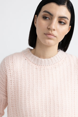 Alpaca and lurex crewneck sweater  