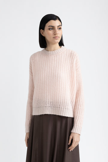 Alpaca and lurex crewneck sweater  