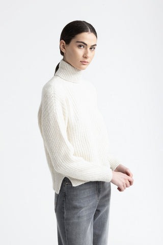 Alpaca, mohair, cotton and lurex sweater  