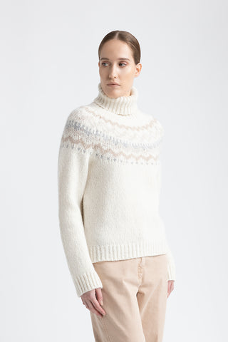 Alpaca and wool Nordic pattern sweater  