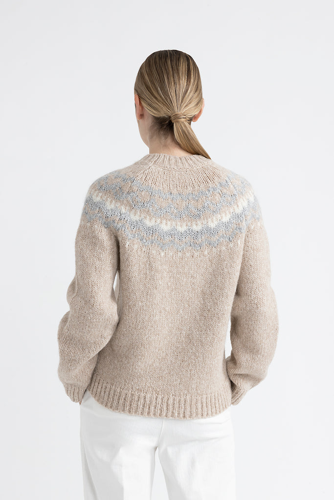 Wool and alpaca jacquard sweater  