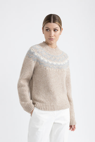 Wool and alpaca jacquard sweater  