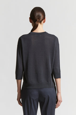 Linen and cotton crepe sweater