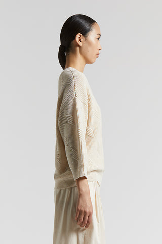 Pure cotton cordonett sweater with sequins