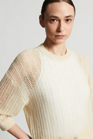 Lightweight Lurex alpaca tricot sweater