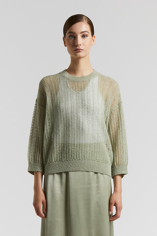 Lightweight Lurex alpaca tricot sweater