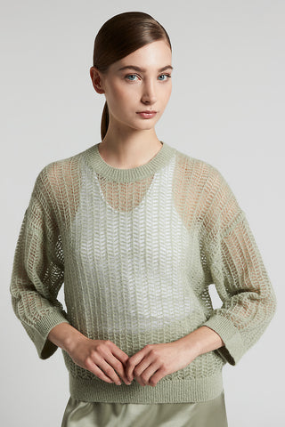 Lightweight Lurex alpaca tricot sweater