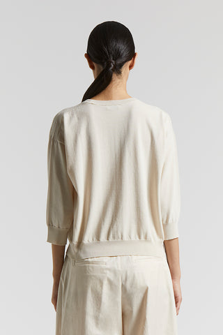 Pure cotton crepe tricot sweater