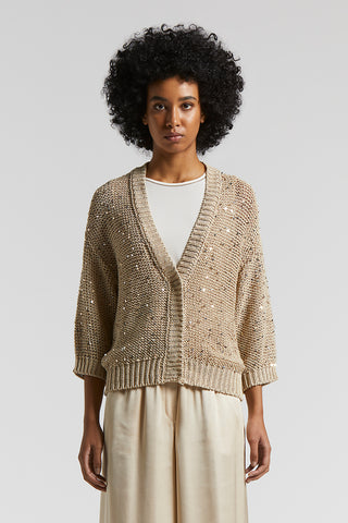 Cotton cardigan with sequins