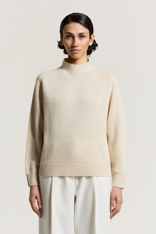 Wool, silk, cashmere and lamé sweater