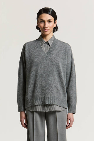 Wool, silk, cashmere and lamé sweater