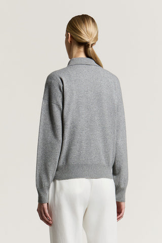 Polo in filato di lana, seta e cashmere