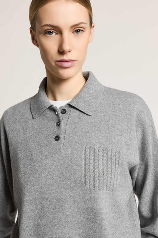 Polo in filato di lana, seta e cashmere