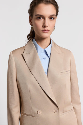Viscose and linen twill blazer