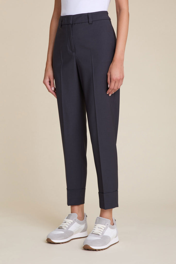Slim tailored trousers in elegant two-way stretch cool wool  