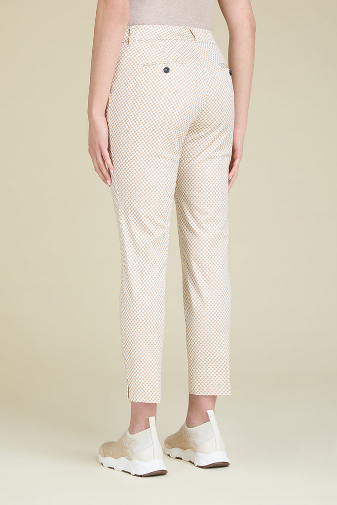 Iconic Fit trousers in  comfort cotton satin with microdot print  