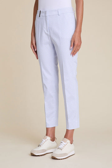 Iconic Fit trousers in  comfort cotton satin with microdot print  