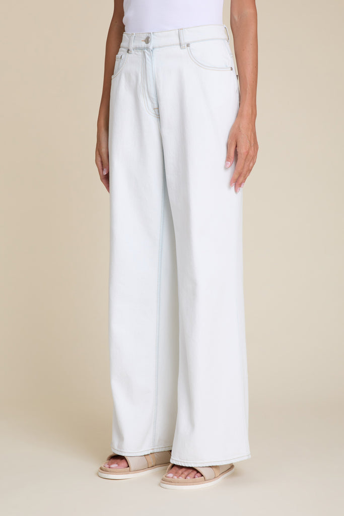 Washed model stretch denim trousers  