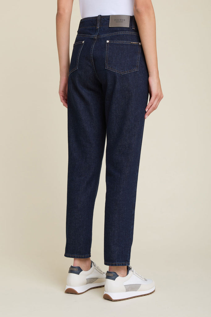 Slim cropped jeans regular waist in authentic rinse wash denim  