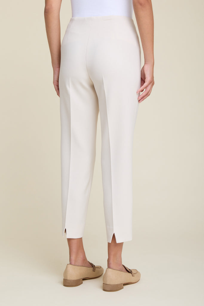 Tailored extra-slim cropped trousers in stretch cotton viscose blend  