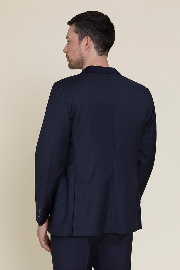 Single-breasted blazer in pure combed wool  