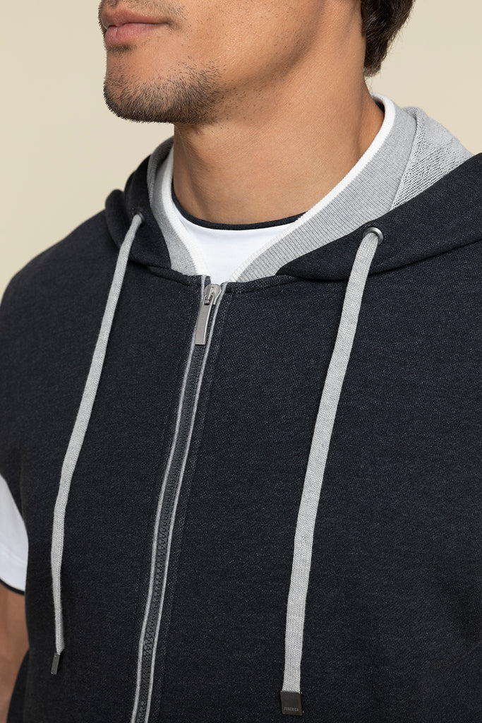Gilet in pure cotton fleece  