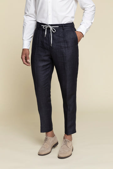 JOGGERS IN PURE LINEN GABARDINE  