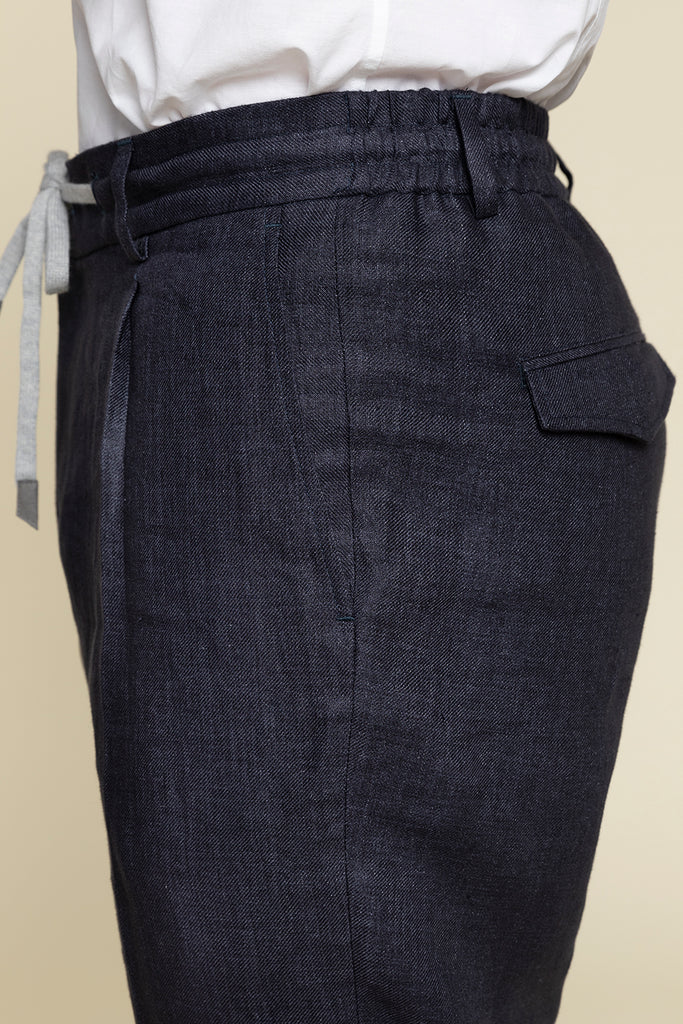 JOGGERS IN PURE LINEN GABARDINE  
