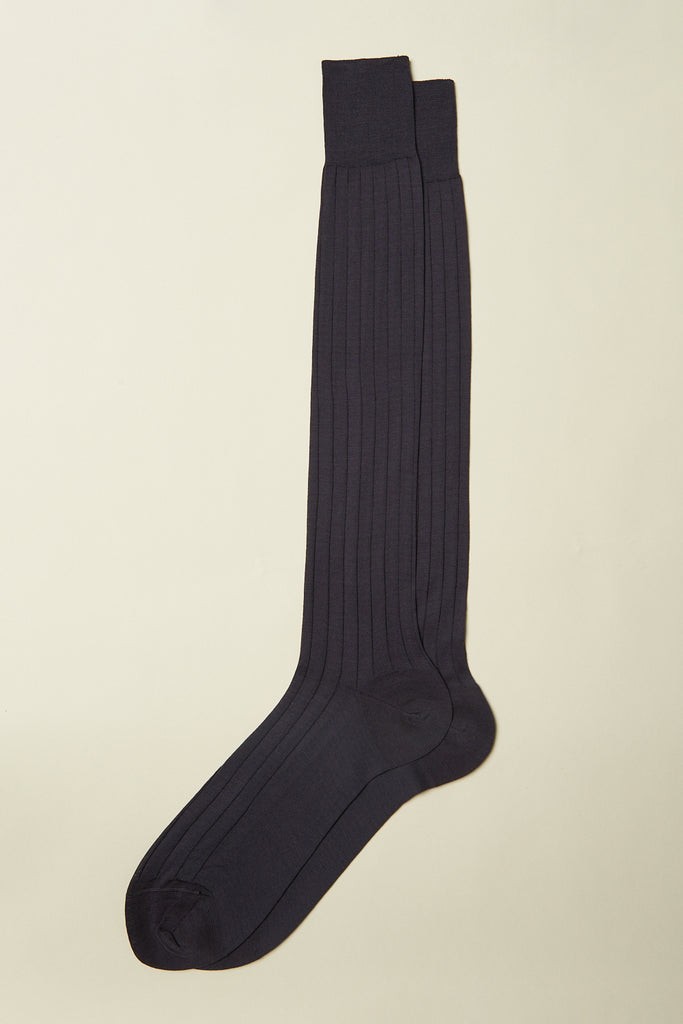 Ribbed socks in 100% cotton lisle  