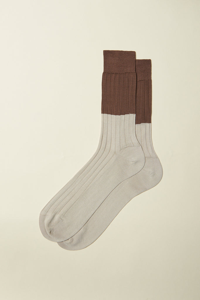 Colour block socks in 100% cotton lisle  